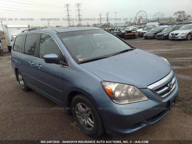 5FNRL38655B134844 - 2005 HONDA ODYSSEY EXL BLUE photo 1