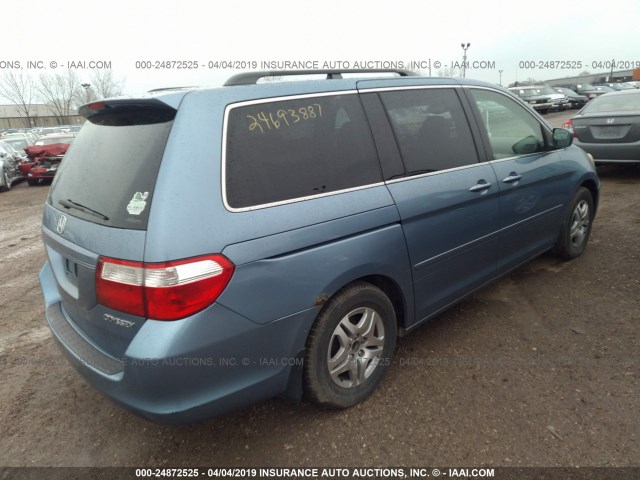 5FNRL38655B134844 - 2005 HONDA ODYSSEY EXL BLUE photo 4