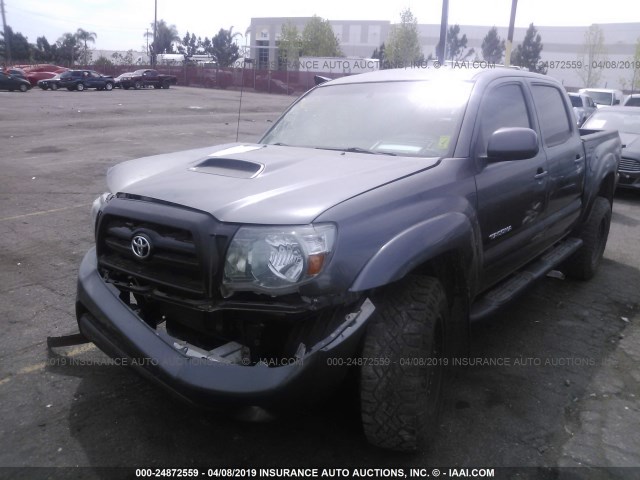 3TMJU62N39M087309 - 2009 TOYOTA TACOMA DOUBLE CAB PRERUNNER GRAY photo 2