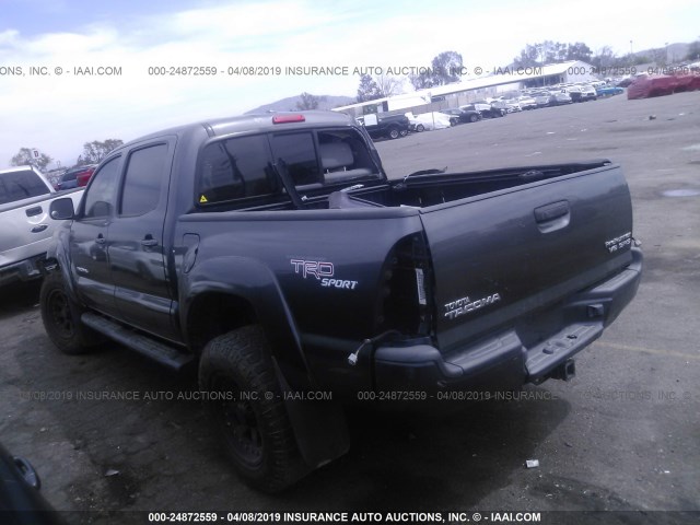 3TMJU62N39M087309 - 2009 TOYOTA TACOMA DOUBLE CAB PRERUNNER GRAY photo 3