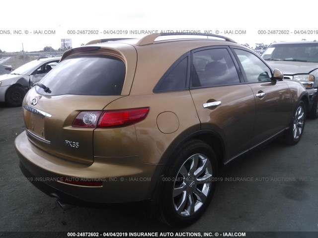 JNRAS08W54X202093 - 2004 INFINITI FX35 GOLD photo 4