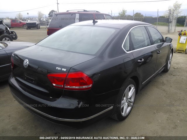 1VWBN7A31EC041252 - 2014 VOLKSWAGEN PASSAT SE BLACK photo 4