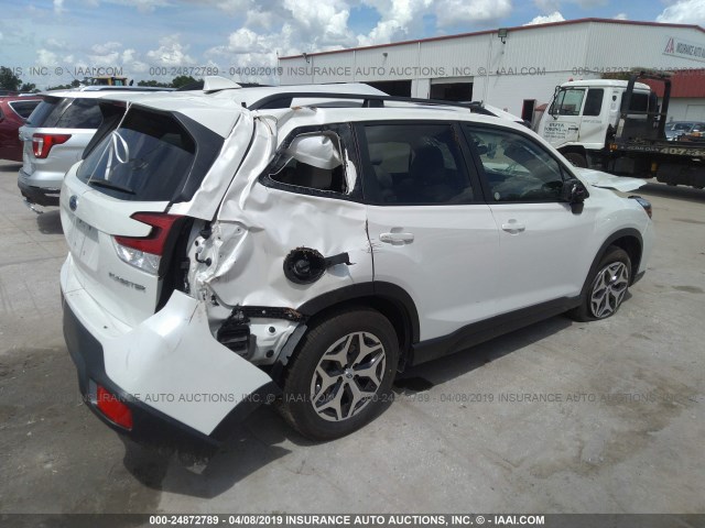 JF2SKAEC6KH480806 - 2019 SUBARU FORESTER PREMIUM WHITE photo 4