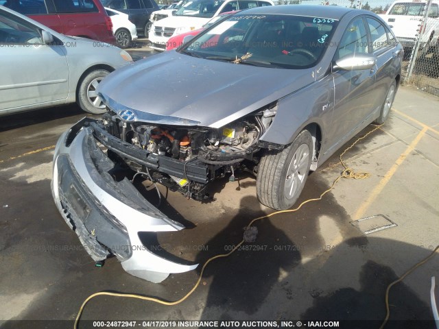 KMHEC4A47DA088398 - 2013 HYUNDAI SONATA HYBRID GRAY photo 2