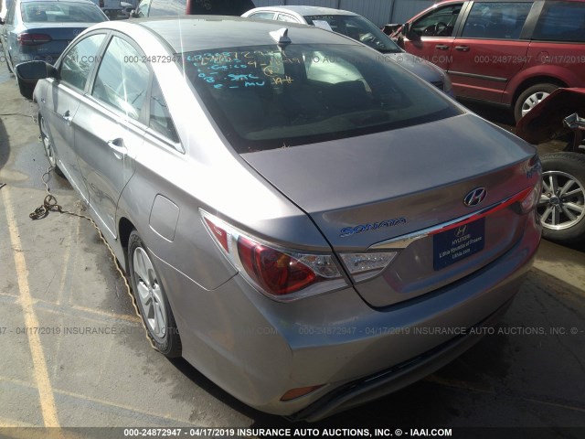 KMHEC4A47DA088398 - 2013 HYUNDAI SONATA HYBRID GRAY photo 3