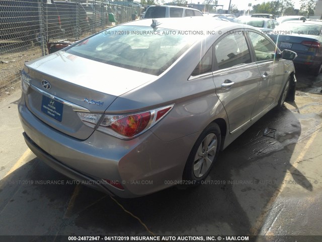 KMHEC4A47DA088398 - 2013 HYUNDAI SONATA HYBRID GRAY photo 4