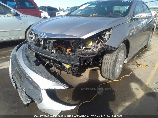 KMHEC4A47DA088398 - 2013 HYUNDAI SONATA HYBRID GRAY photo 6