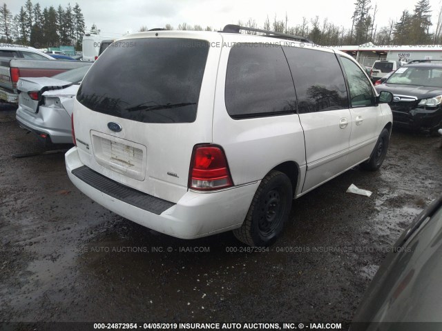 2FMZA52227BA15961 - 2007 FORD FREESTAR SEL WHITE photo 4