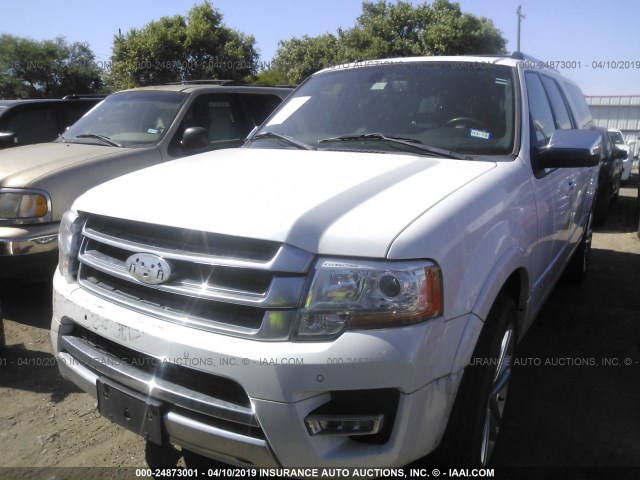 1FMJK1LT6FEF12752 - 2015 FORD EXPEDITION EL PLATINUM WHITE photo 2