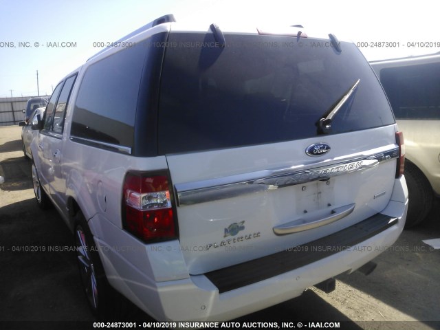 1FMJK1LT6FEF12752 - 2015 FORD EXPEDITION EL PLATINUM WHITE photo 3