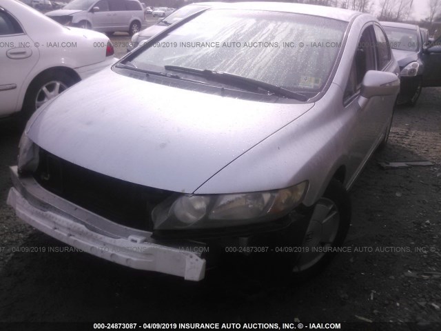 JHMFA36287S001878 - 2007 HONDA CIVIC HYBRID SILVER photo 2