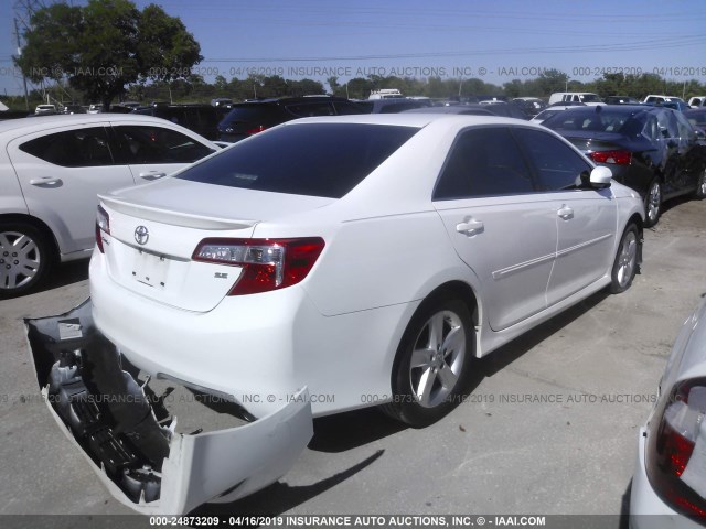 4T1BF1FK8CU187146 - 2012 TOYOTA CAMRY SE/LE/XLE WHITE photo 4