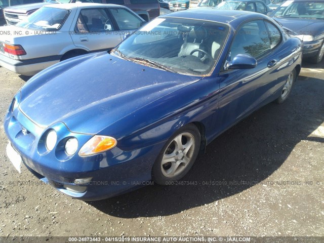 KMHJG35FXYU196026 - 2000 HYUNDAI TIBURON BLUE photo 2