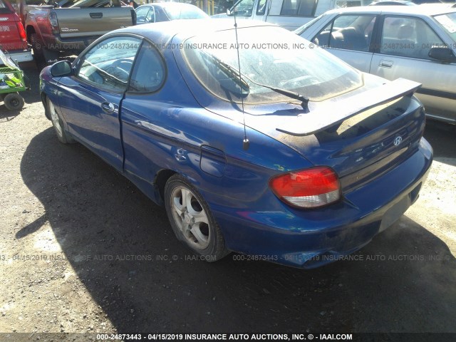 KMHJG35FXYU196026 - 2000 HYUNDAI TIBURON BLUE photo 3