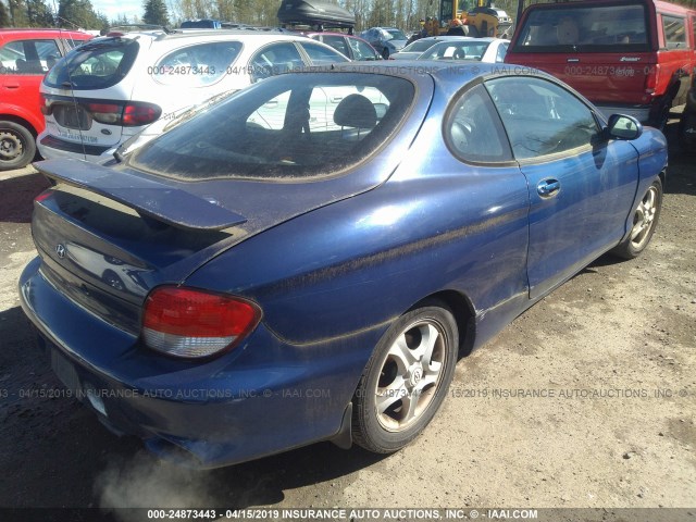 KMHJG35FXYU196026 - 2000 HYUNDAI TIBURON BLUE photo 4