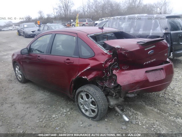 1FAHP36N39W156360 - 2009 FORD FOCUS SES RED photo 3