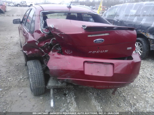 1FAHP36N39W156360 - 2009 FORD FOCUS SES RED photo 6