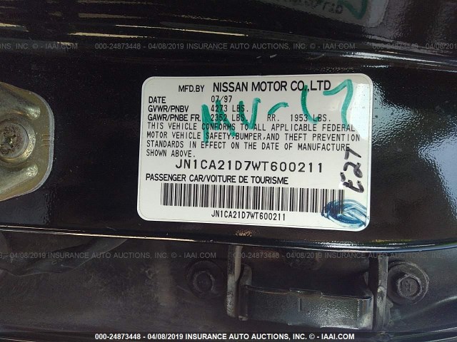 JN1CA21D7WT600211 - 1998 NISSAN MAXIMA GLE/GXE/SE GREEN photo 9