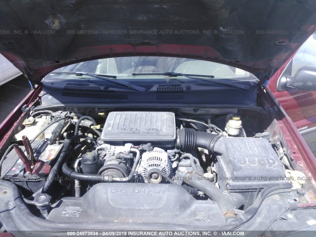 1J4GW48N34C374573 - 2004 JEEP GRAND CHEROKEE LAREDO/COLUMBIA/FREEDOM 红色 照片 10