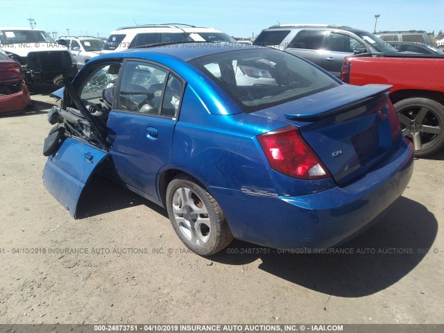 1G8AL52F63Z189810 - 2003 SATURN ION LEVEL 3 BLUE photo 3