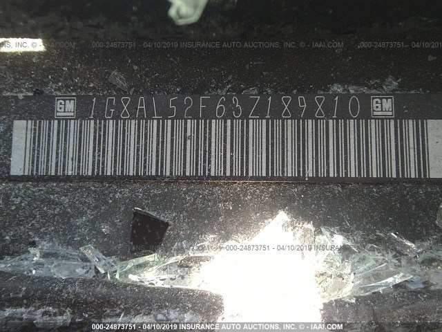 1G8AL52F63Z189810 - 2003 SATURN ION LEVEL 3 BLUE photo 9