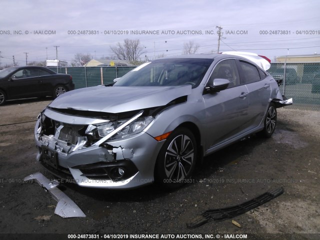 JHMFC1F71JX007896 - 2018 HONDA CIVIC EXL SILVER photo 2