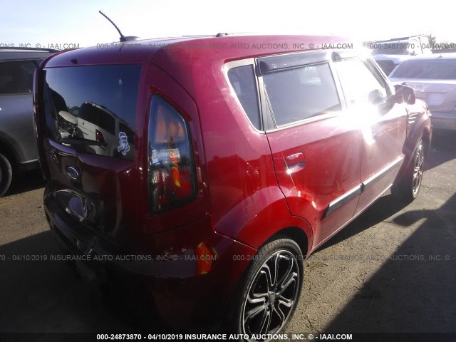 KNDJT2A23A7068695 - 2010 KIA SOUL +/!/SPORT RED photo 4