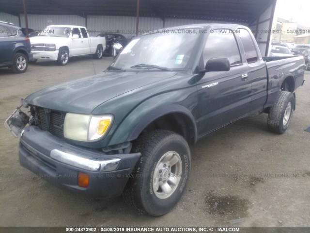 4TASN92N9XZ535997 - 1999 TOYOTA TACOMA XTRACAB PRERUNNER GREEN photo 2