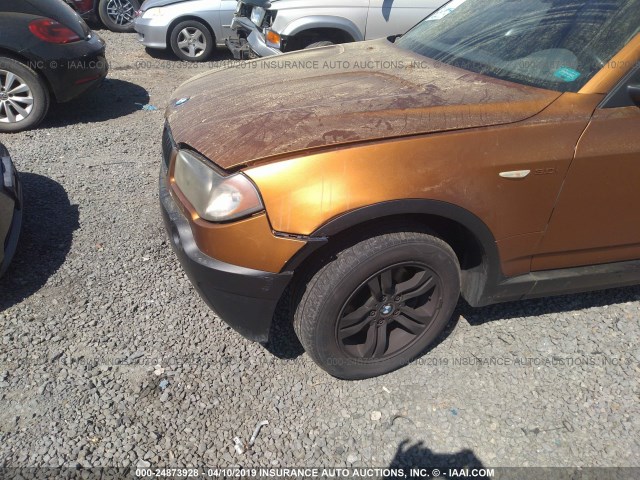 WBXPA934X4WD00054 - 2004 BMW X3 3.0I ORANGE photo 6