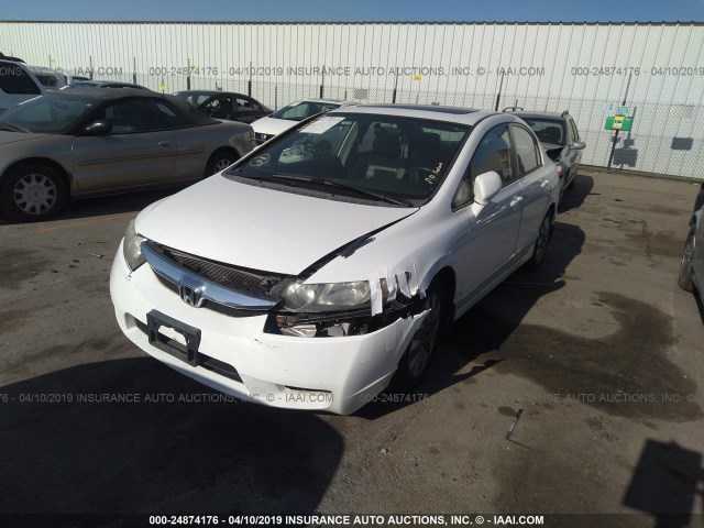 2HGFA16989H529726 - 2009 HONDA CIVIC EXL WHITE photo 2