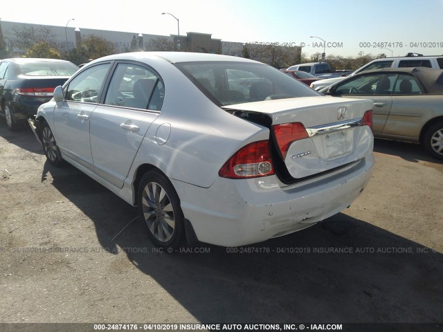 2HGFA16989H529726 - 2009 HONDA CIVIC EXL WHITE photo 3