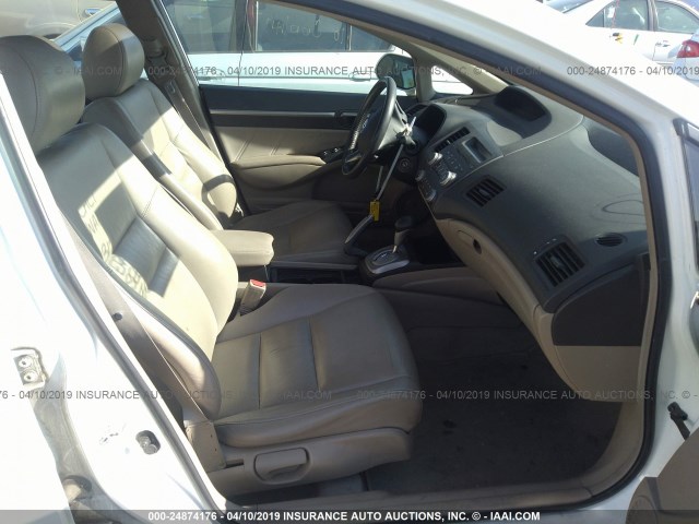 2HGFA16989H529726 - 2009 HONDA CIVIC EXL WHITE photo 5