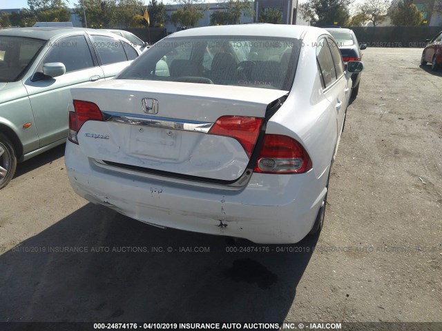 2HGFA16989H529726 - 2009 HONDA CIVIC EXL WHITE photo 6