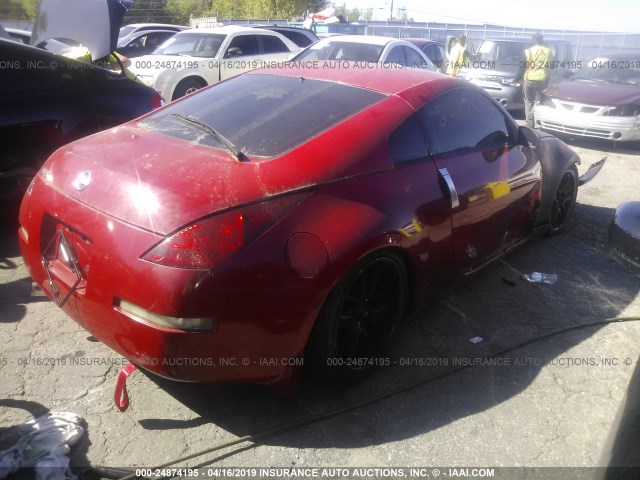 JN1AZ34D83T119817 - 2003 NISSAN 350Z COUPE RED photo 4