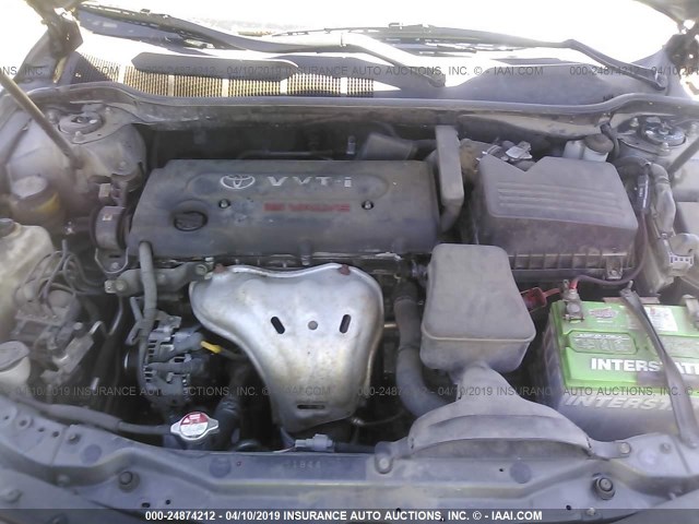 4T1BE46K38U761521 - 2008 TOYOTA CAMRY CE/LE/XLE/SE GRAY photo 10