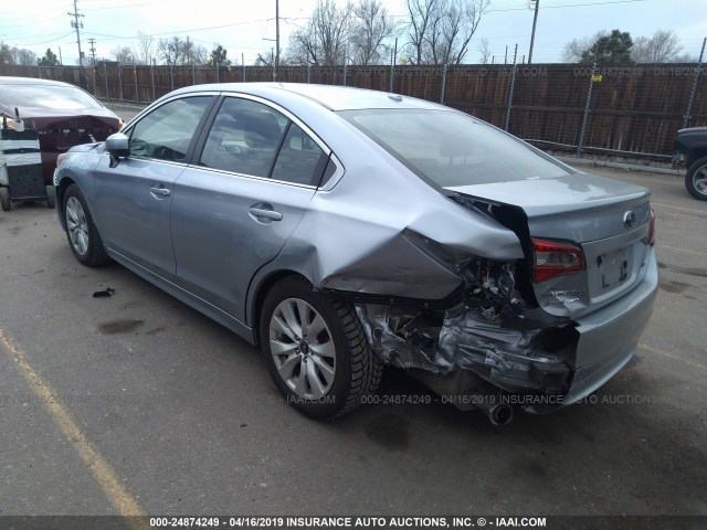 4S3BNBE61F3063652 - 2015 SUBARU LEGACY 2.5I PREMIUM SILVER photo 3