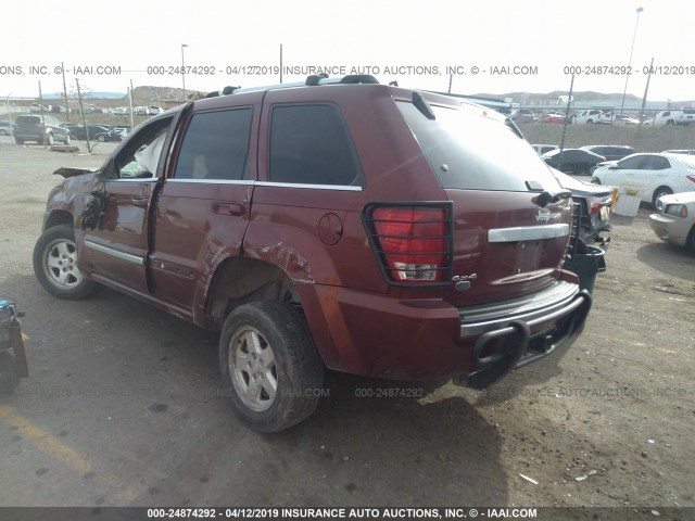 1J8HR68297C627380 - 2007 JEEP GRAND CHEROKEE OVERLAND RED photo 3