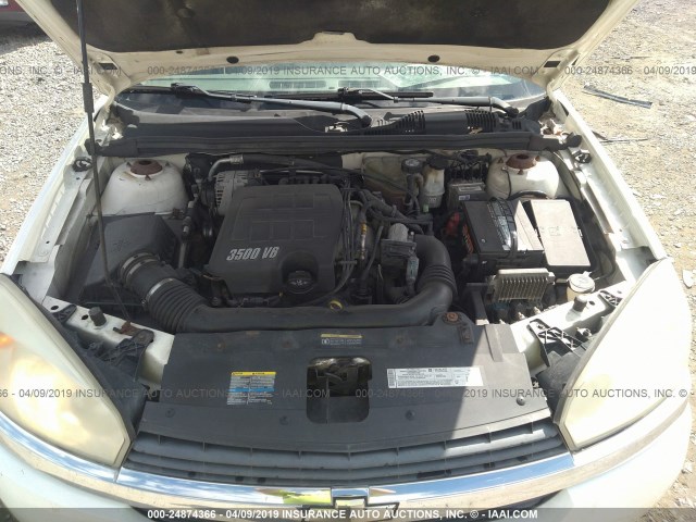 1G1ZT52845F253978 - 2005 CHEVROLET MALIBU LS WHITE photo 10