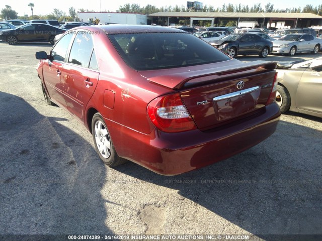 JTDBE32K030190252 - 2003 TOYOTA CAMRY LE/XLE Rot Foto 3