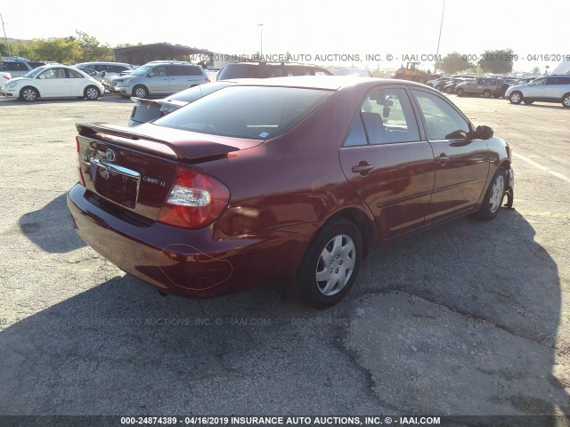 JTDBE32K030190252 - 2003 TOYOTA CAMRY LE/XLE Rot Foto 4