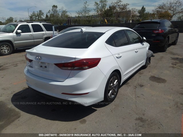 5NPD84LF0HH020572 - 2017 HYUNDAI ELANTRA SE/VALUE/LIMITED WHITE photo 4