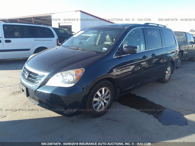 5FNRL38719B048994 - 2009 HONDA ODYSSEY EXL BLUE photo 2