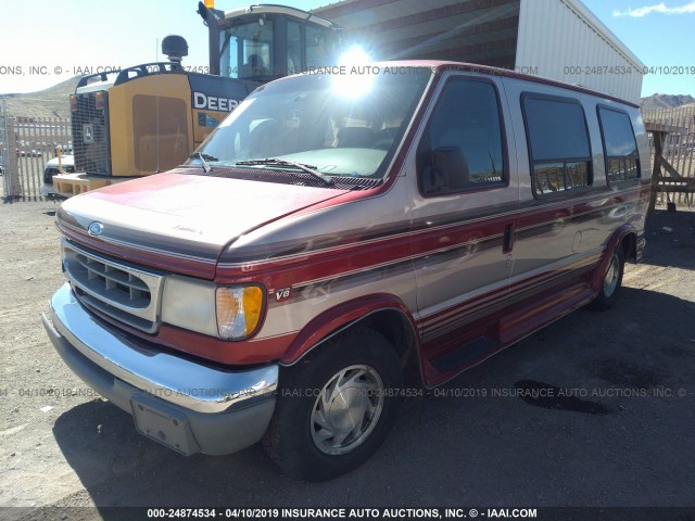 1FDEE1469VHA42263 - 1997 FORD ECONOLINE E150 VAN RED photo 2