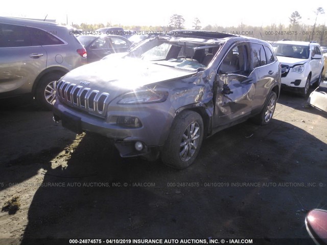 1C4PJMDS4HW600141 - 2017 JEEP CHEROKEE LIMITED GRAY photo 2