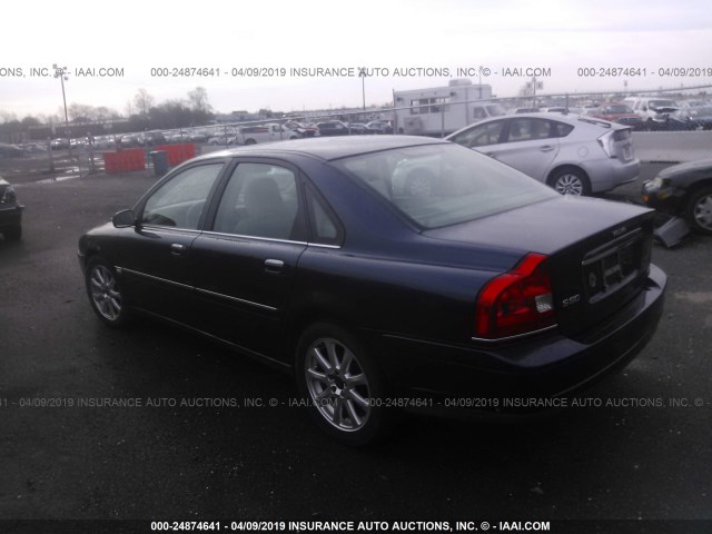 YV1TS59H741370109 - 2004 VOLVO S80 2.5T BLUE photo 3