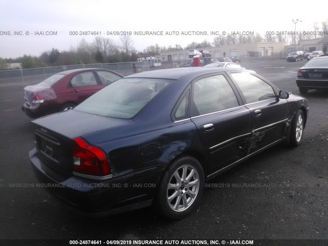 YV1TS59H741370109 - 2004 VOLVO S80 2.5T BLUE photo 4