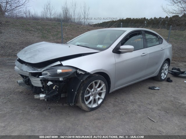 1C3CDFBA5DD117750 - 2013 DODGE DART SXT SILVER photo 2