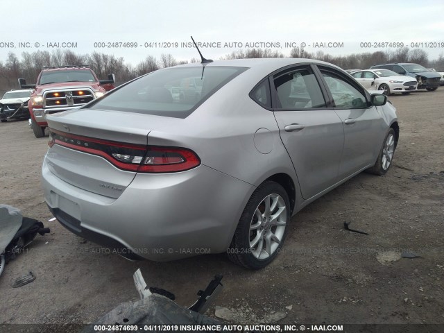 1C3CDFBA5DD117750 - 2013 DODGE DART SXT SILVER photo 4