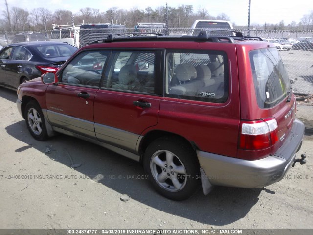 JF1SF65592H722401 - 2002 SUBARU FORESTER S RED photo 3