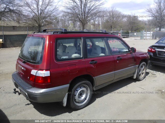 JF1SF65592H722401 - 2002 SUBARU FORESTER S RED photo 4